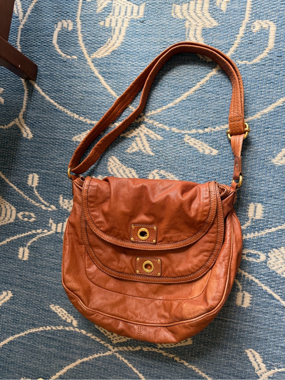 Marc by Marc Jacobs Cognac Brown Leather Crossbody Shoulder Bag